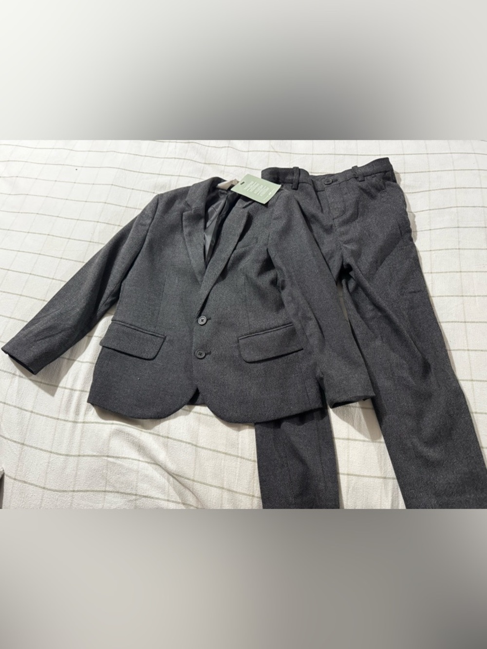 Boys H&M Dark Gray Herringbone Blazer